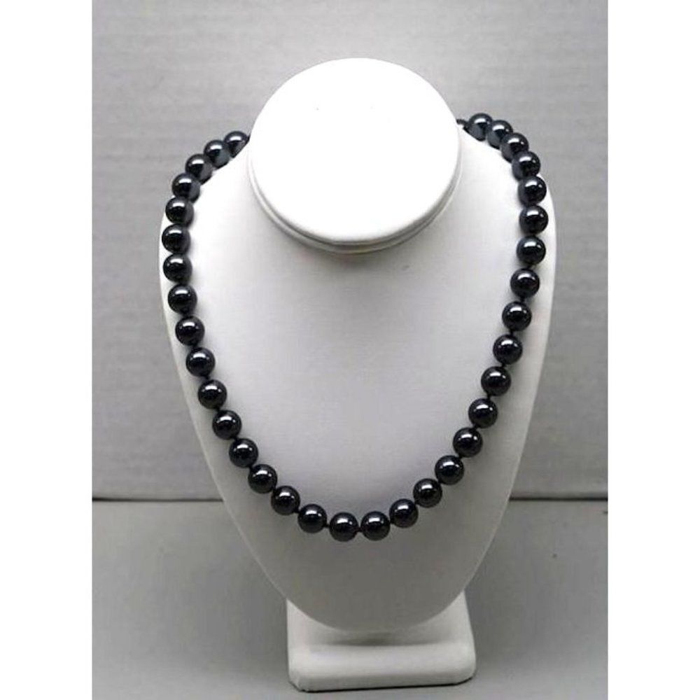 Monet Graduated Black Faceted Beaded Necklace‎